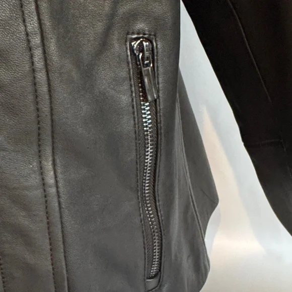 BADGLEY MISCHKA Women's Black Leather Jacket - Picture 14 of 15